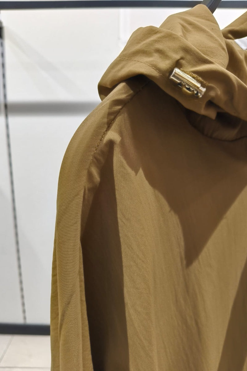 Robe veste longue unie avec zip et capuche et poches