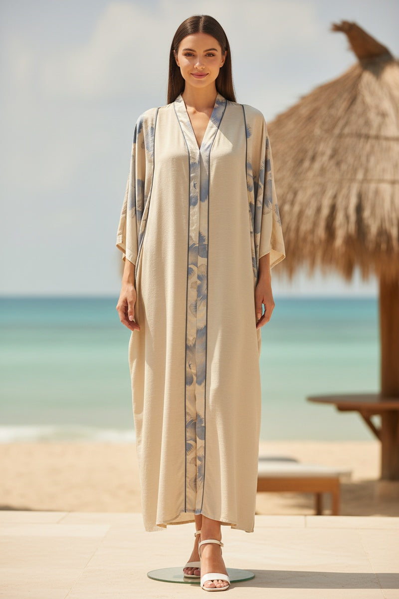 Robe longue fluide imprimée fleurie