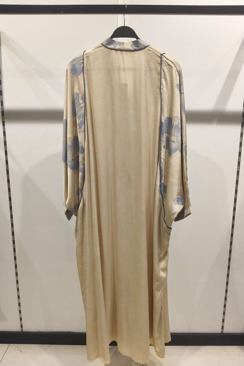 Robe longue fluide imprimée fleurie