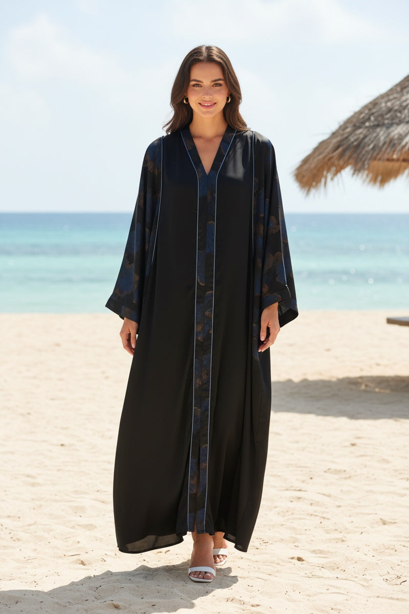 Robe longue fluide imprimée fleurie