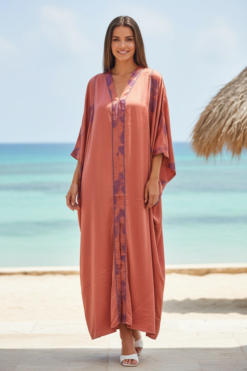 Robe longue fluide imprimée fleurie