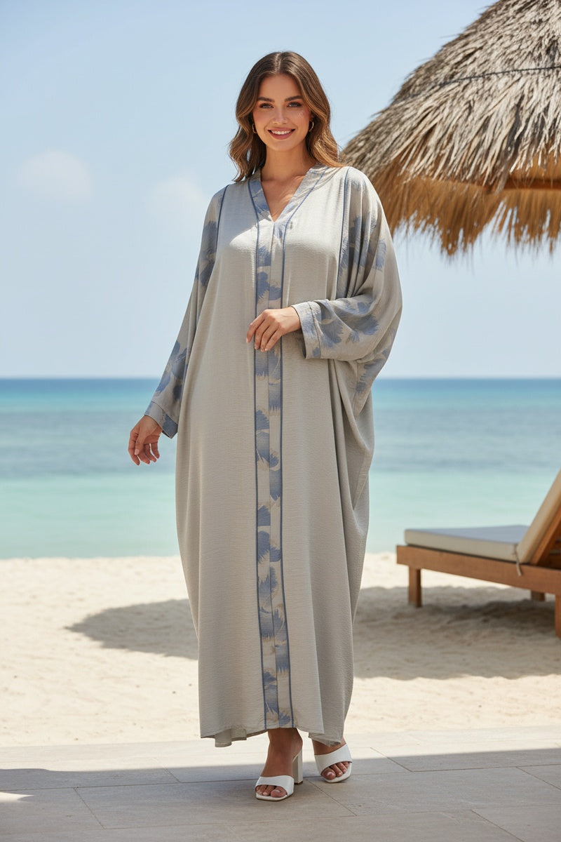 Robe longue fluide imprimée fleurie