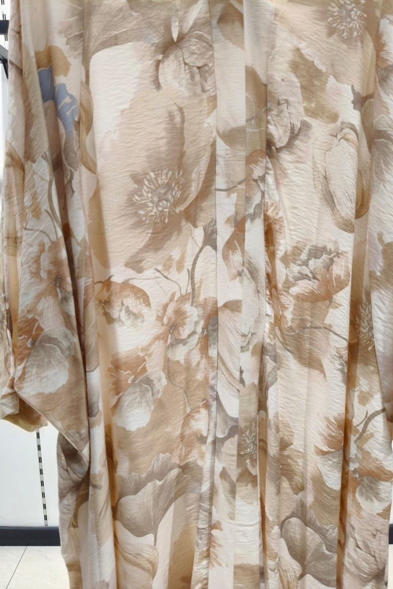 Robe longue imprimée fleurie manche papillon