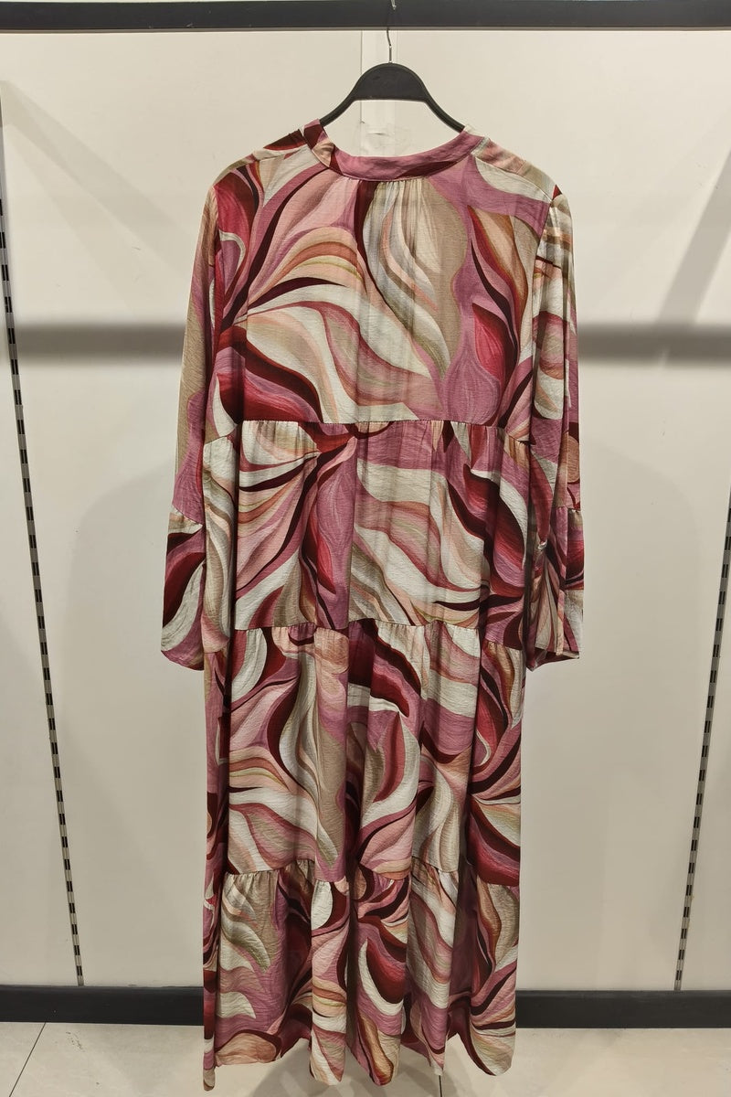 Robe longue imprimée bohème boutonnée