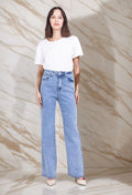 Jean taille haute wide leg stretch 5 poches T34-T42