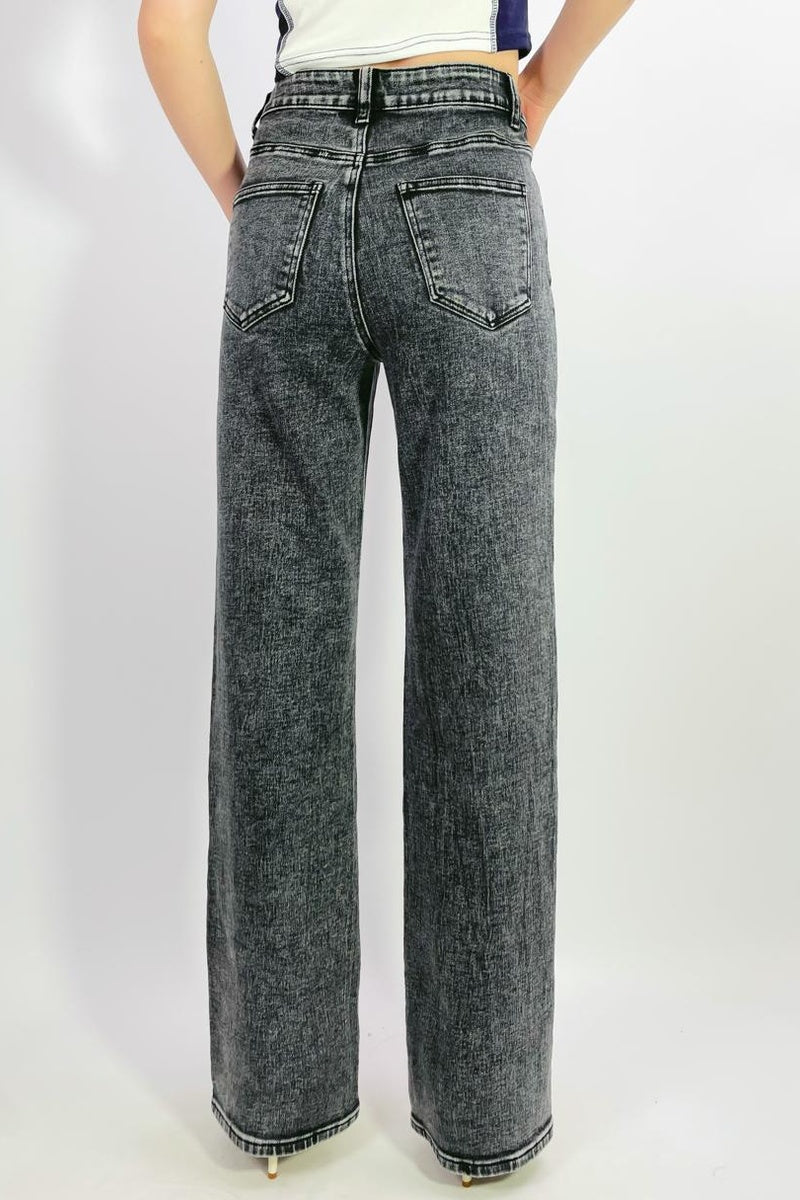 Jean taille haute wide leg stretch 5 poches, T36-T44