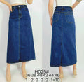 Jupe en jeans stretch 83cm avec fente arrière