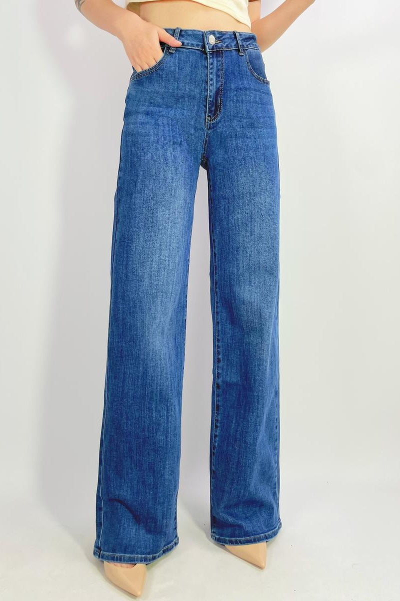 Jean premium stretch wide leg T38-T48