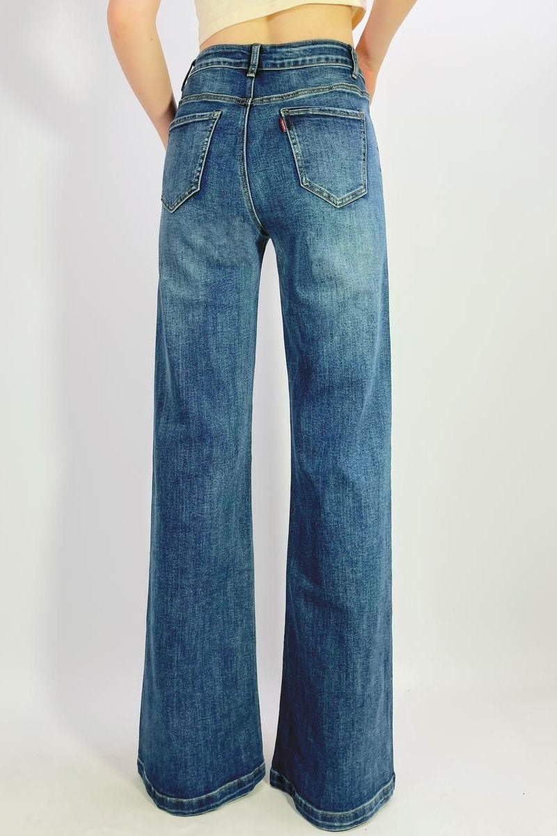 Jean premium stretch wide leg vintage T38-T48