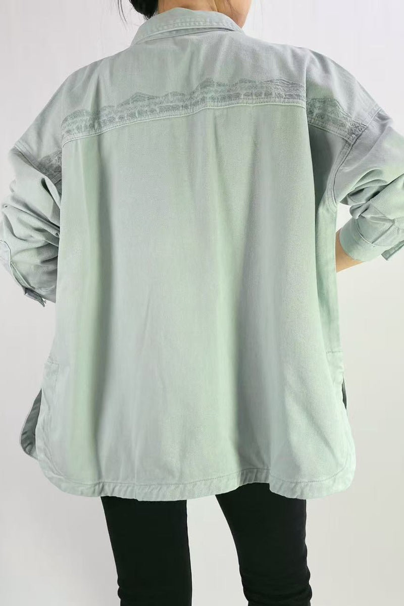 Veste Chemise premium oversize broderie élégante T36-T46