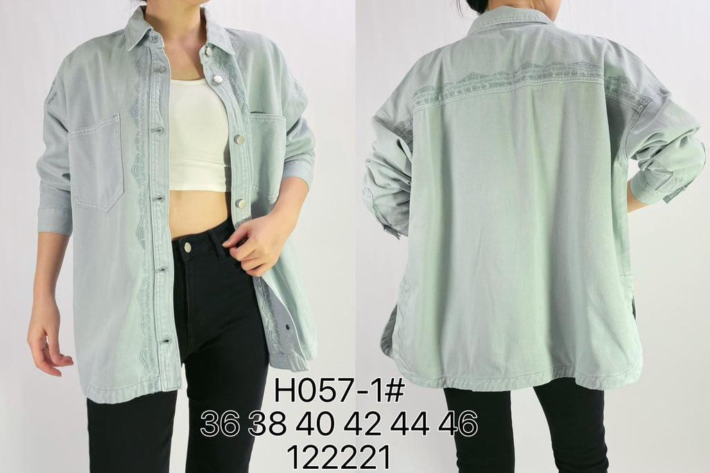 Veste Chemise premium oversize broderie élégante T36-T46
