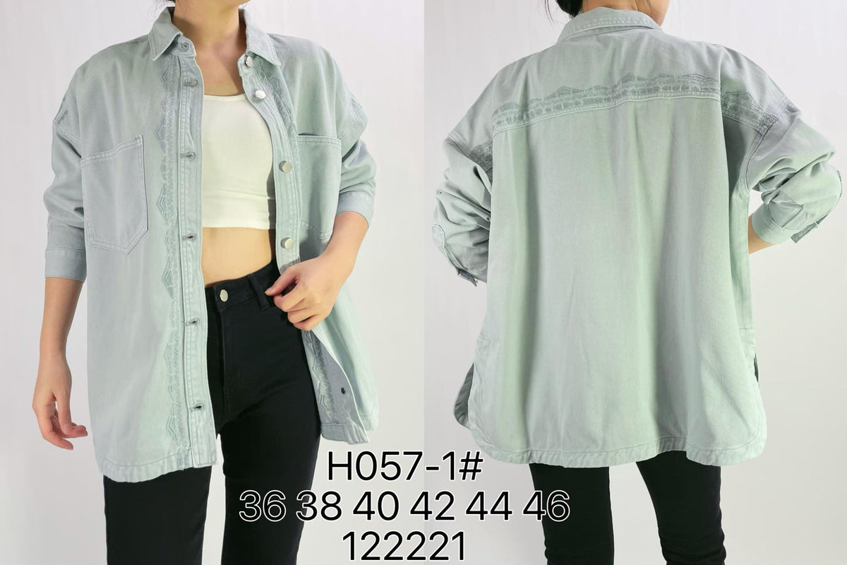 Veste Chemise premium oversize broderie élégante T36-T46