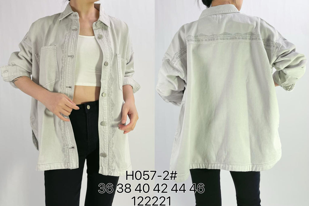 Veste Chemise premium oversize broderie élégante T36-T46
