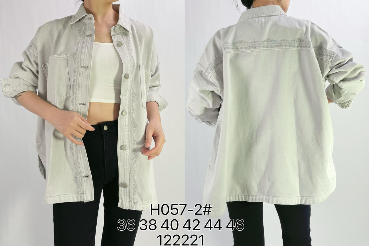 Veste Chemise premium oversize broderie élégante T36-T46