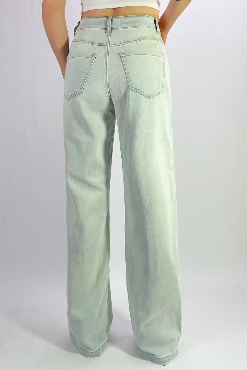 Jean premium wide leg broderie et strass T36-T46