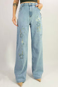 Jean premium wide leg broderie et strass T36-T46
