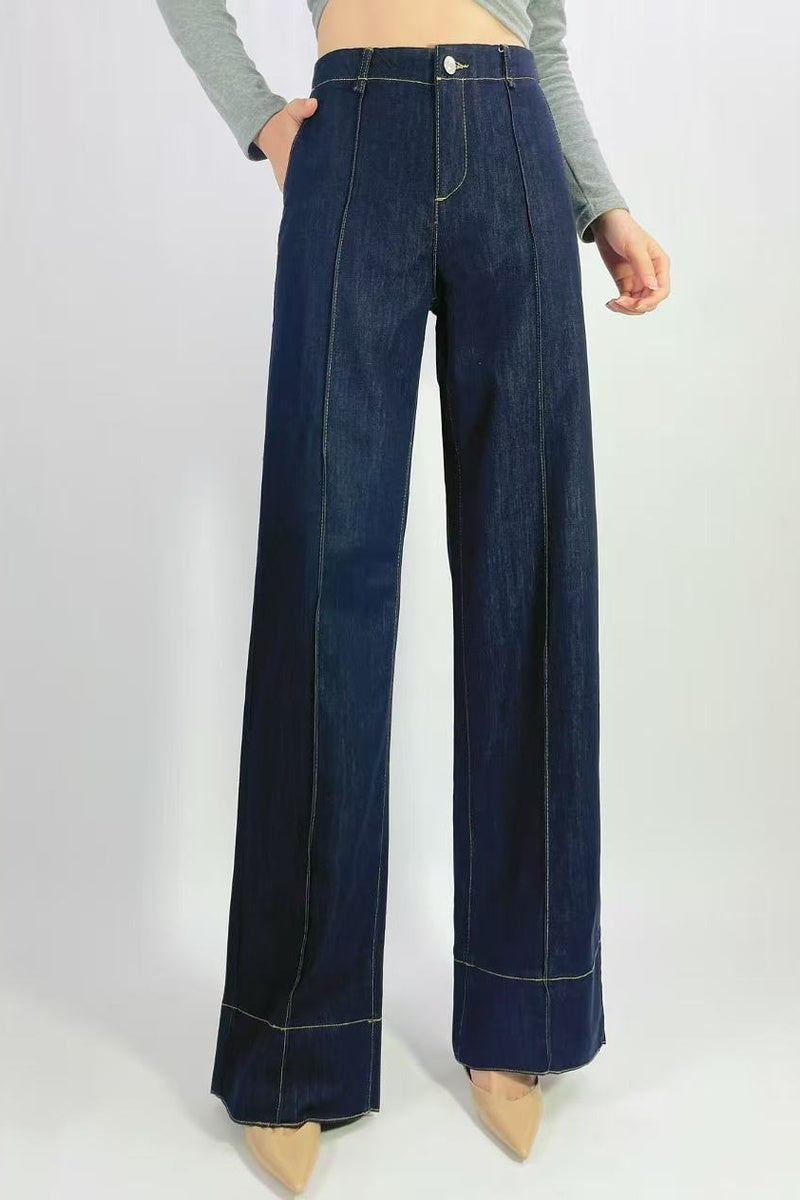 Jean brut taille haute wide leg stretch T36-T46