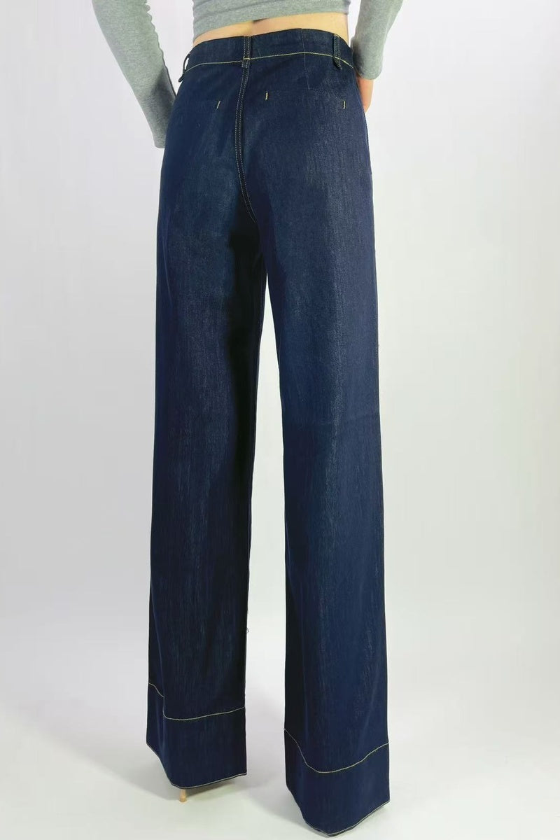 Jean brut taille haute wide leg stretch T36-T46