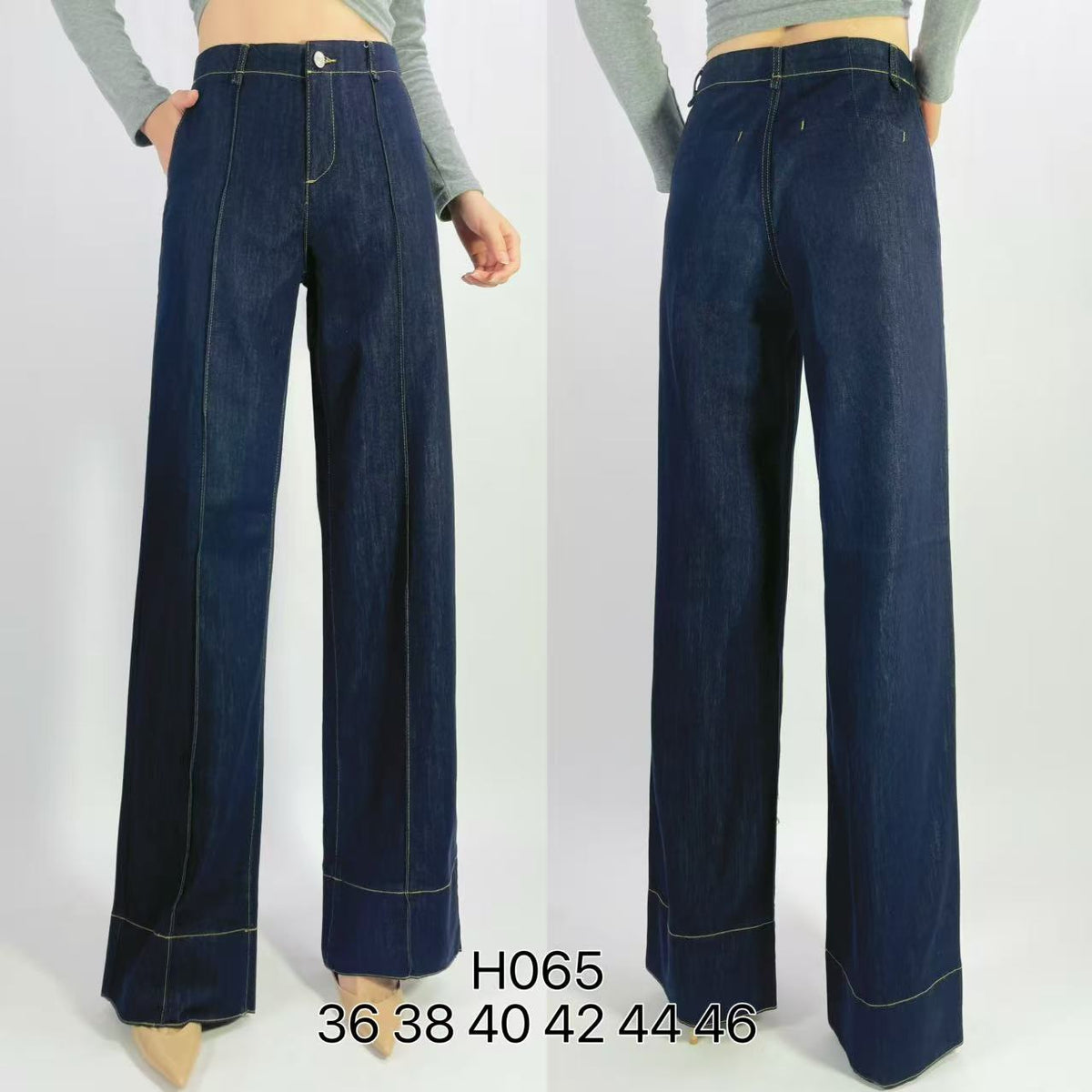 Jean brut taille haute wide leg stretch T36-T46