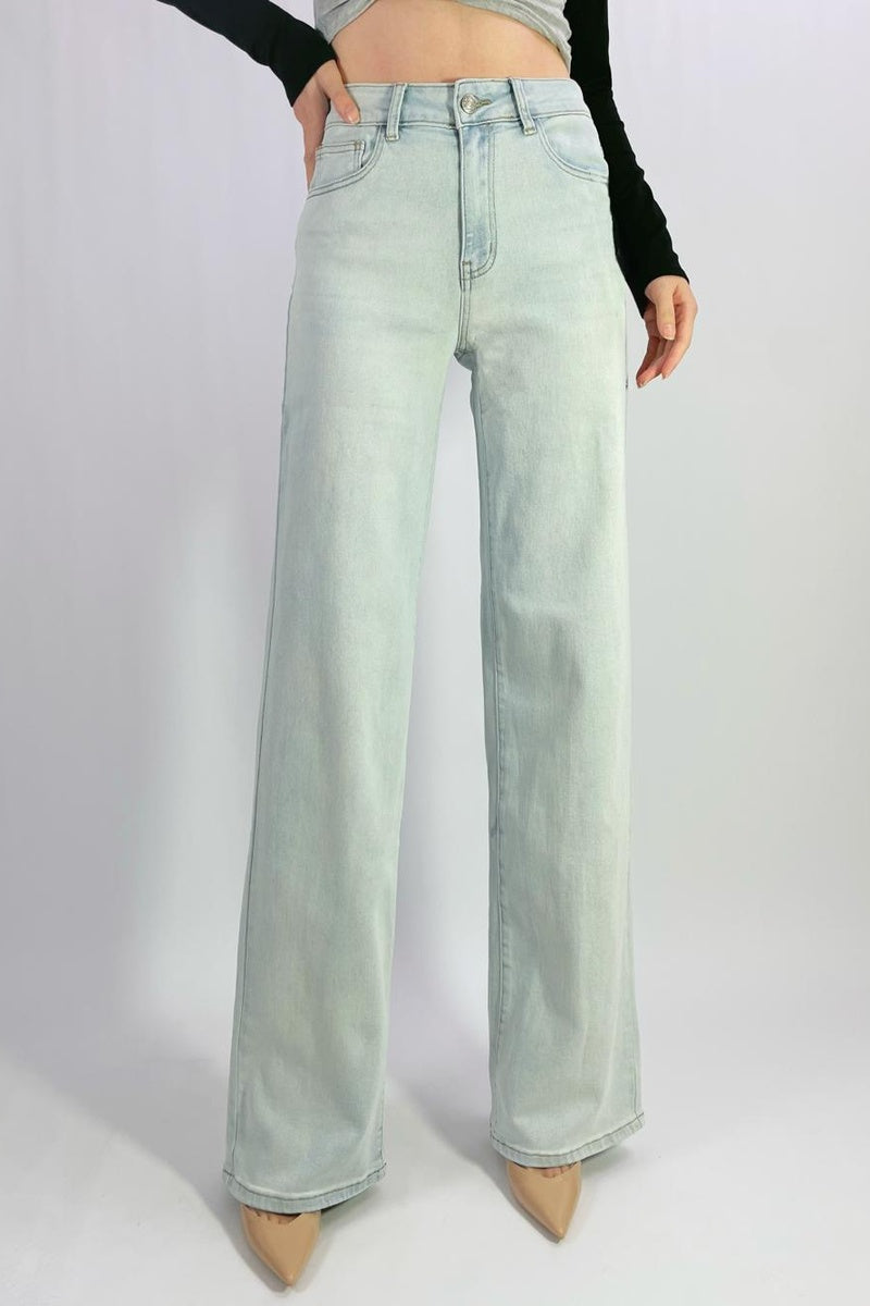 Jean premium wide leg délavé stretch T36-T46