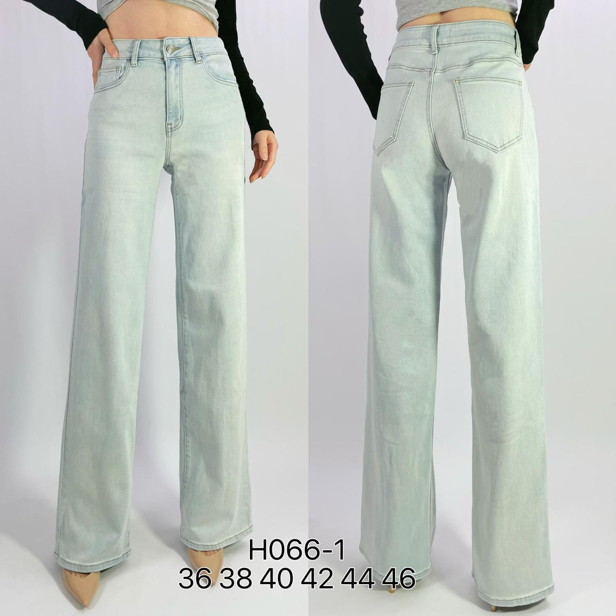 Jean premium wide leg délavé stretch T36-T46