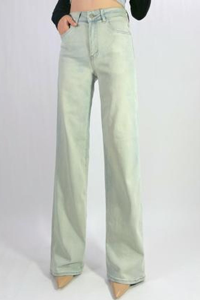 Jean premium wide leg délavé stretch T36-T46