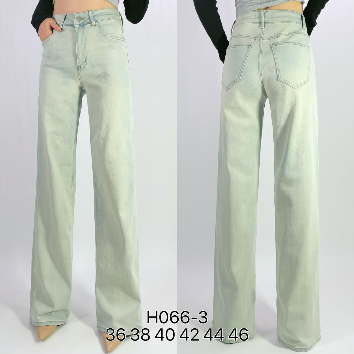 Jean premium wide leg délavé stretch T36-T46