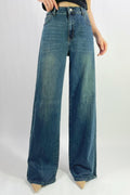 Jean premium wide leg délavé effet vintage stretch T36-T46