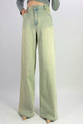 Jean premium wide leg délavé effet vintage stretch T36-T46