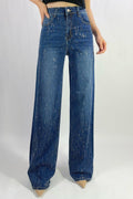 Jean premium strass coupe droite stretch T36-T46