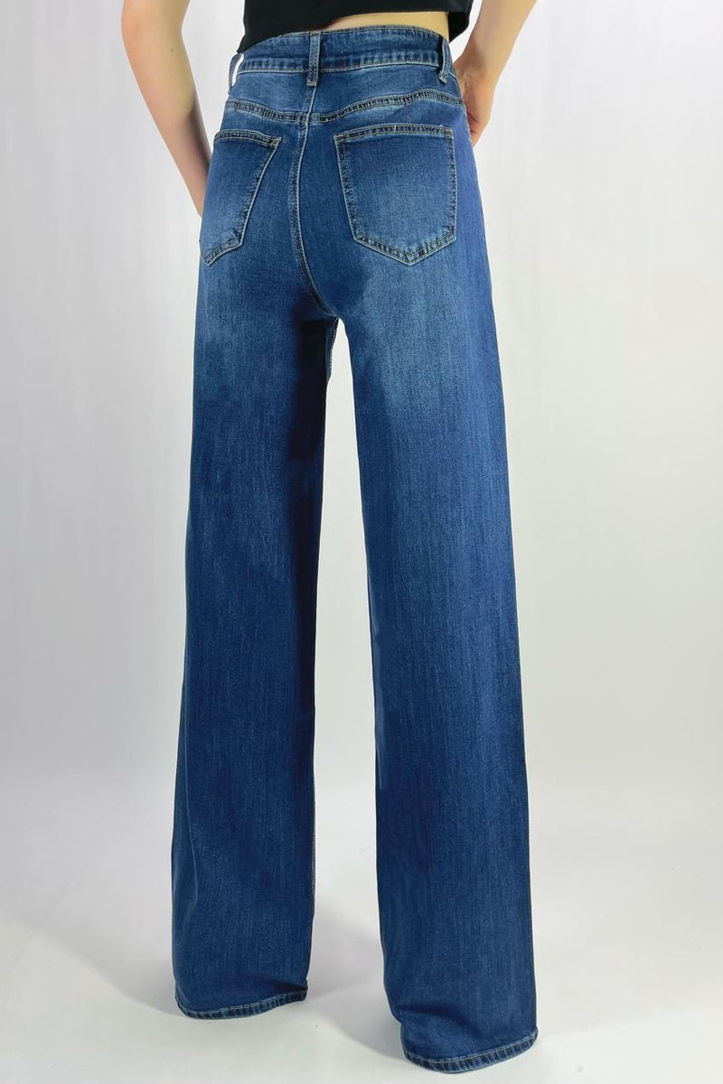 Jean premium strass coupe droite stretch T36-T46