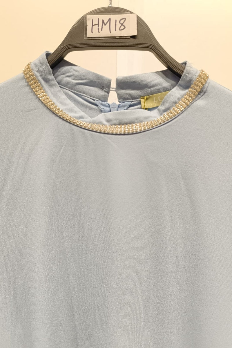 Robe longue unie élégante super évasée avec strass et doublure