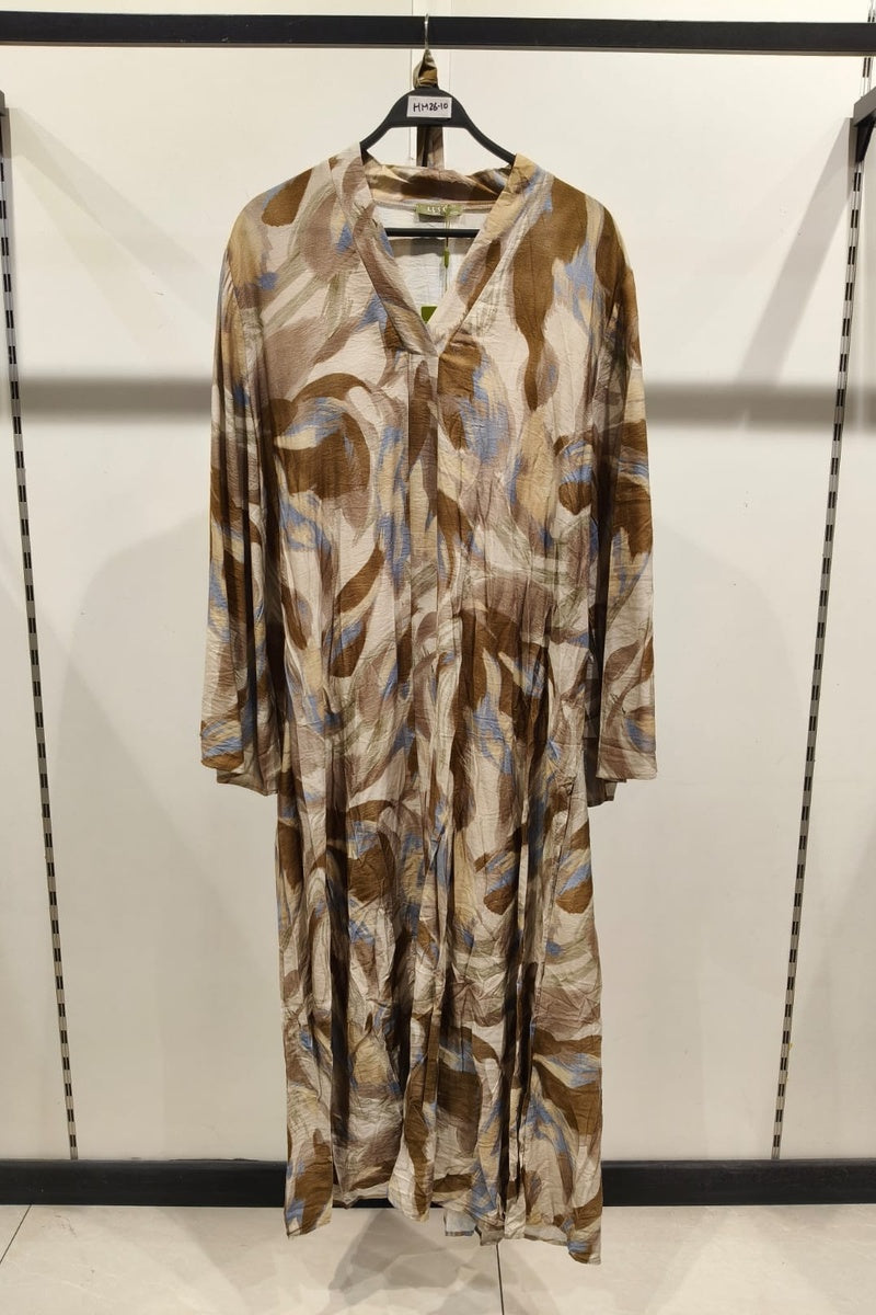 Robe longue imprimée fleurie avec ceinture
