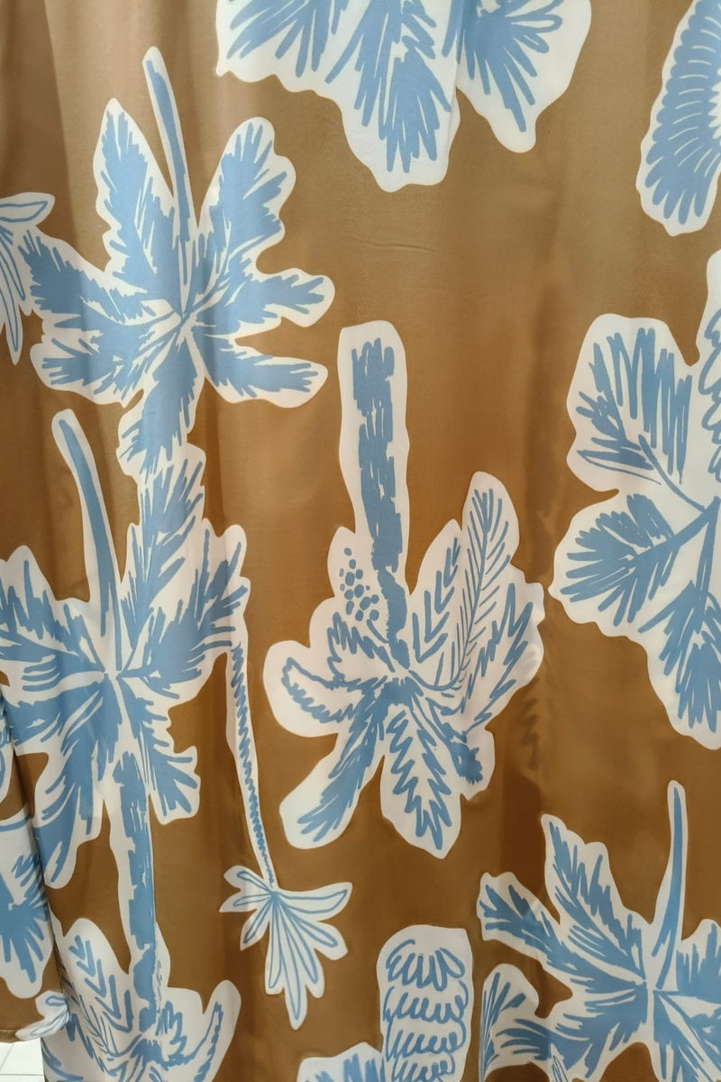 Robe longue imprimée fleurie avec ceinture