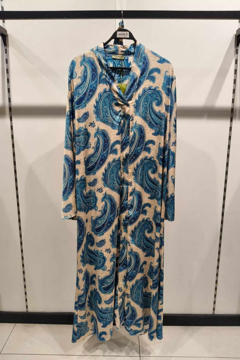Robe longue imprimée bohème avec ceinture