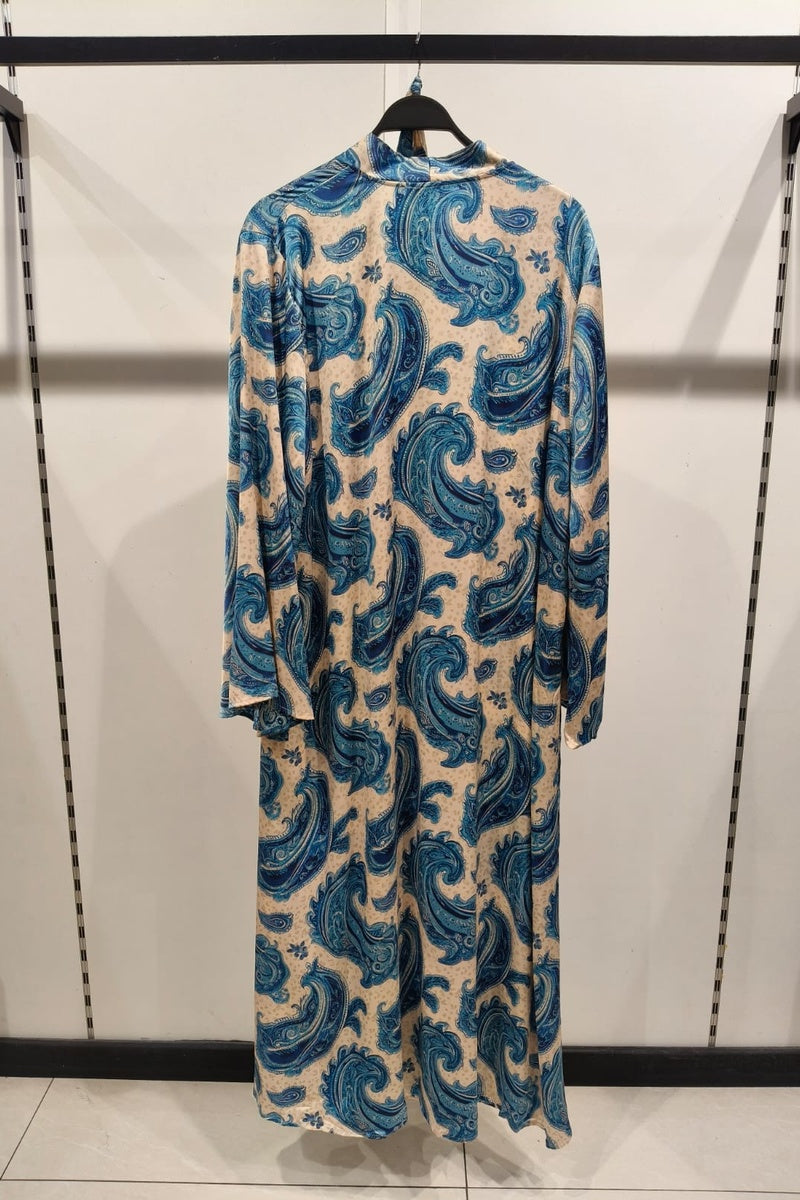 Robe longue imprimée bohème avec ceinture