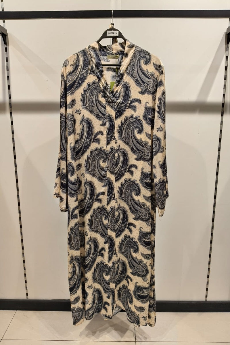 Robe longue imprimée bohème avec ceinture