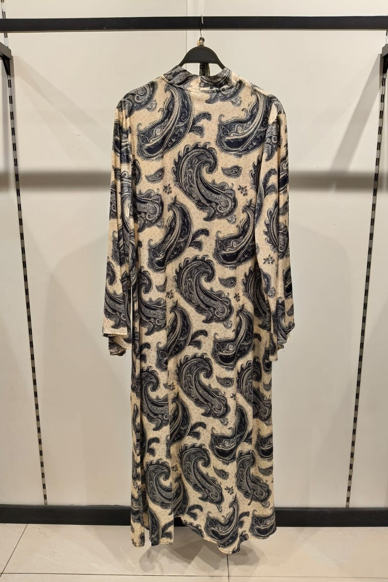 Robe longue imprimée bohème avec ceinture