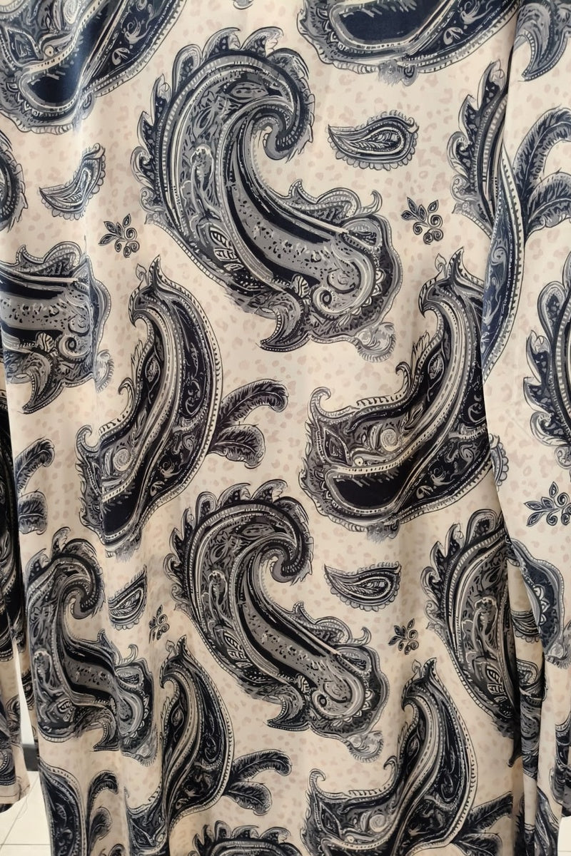 Robe longue imprimée bohème avec ceinture