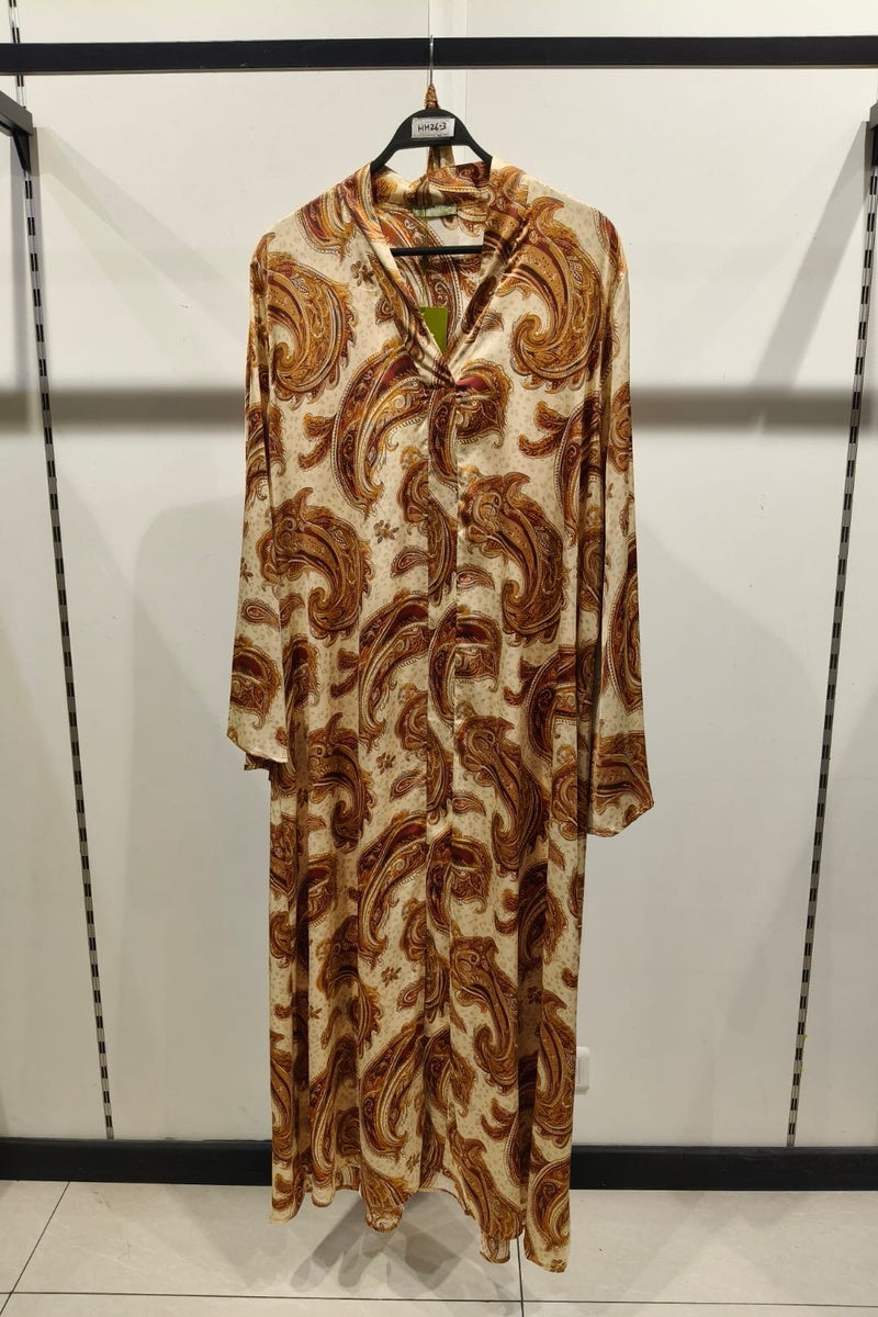 Robe longue imprimée bohème avec ceinture