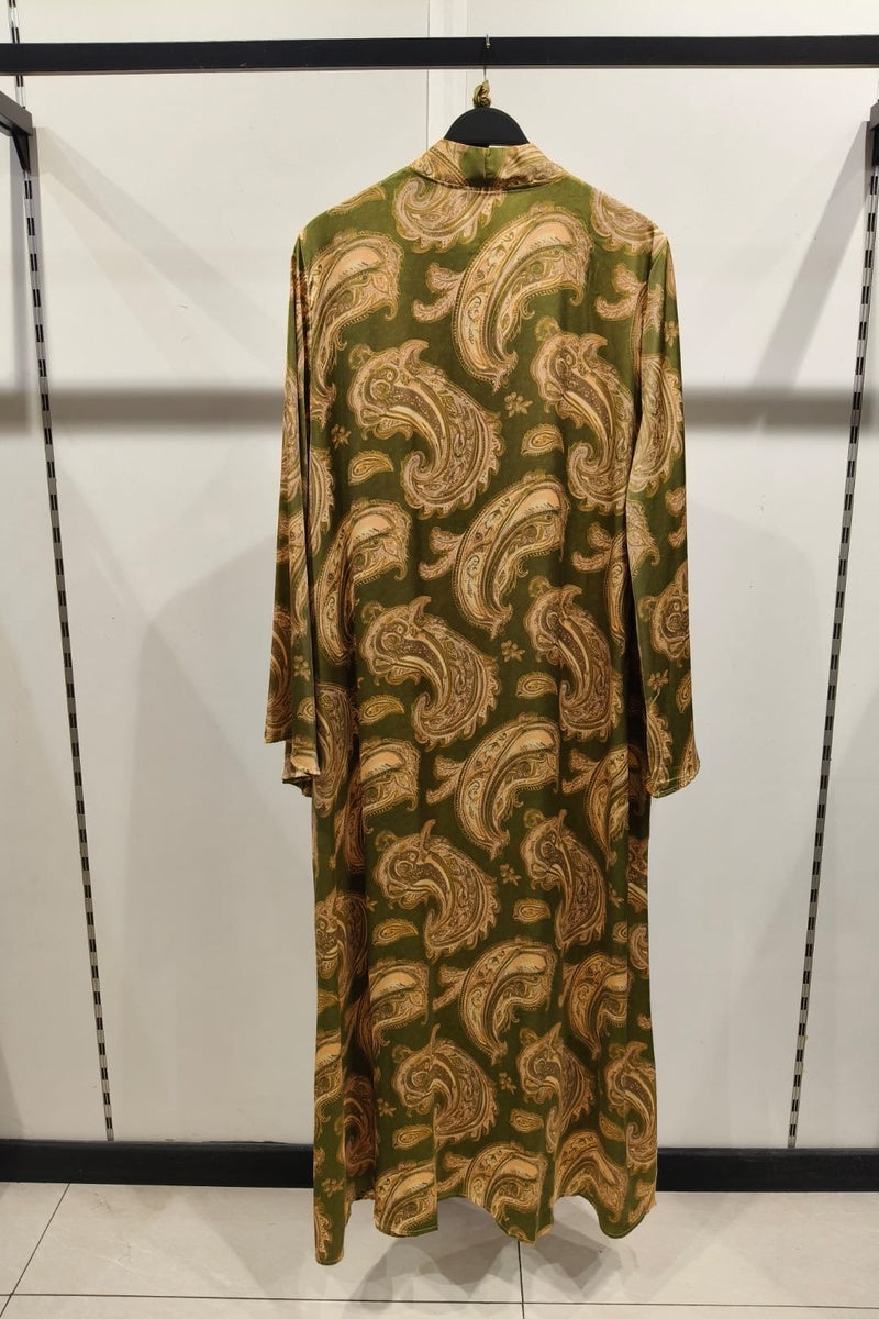 Robe longue imprimée bohème avec ceinture