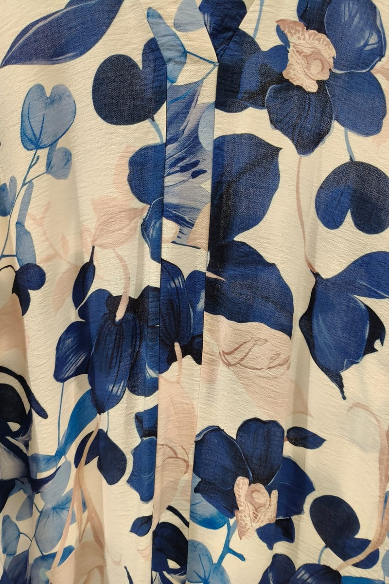 Robe longue imprimée fleurie avec ceinture