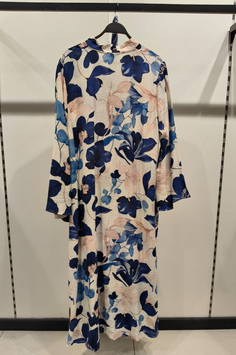 Robe longue imprimée fleurie avec ceinture