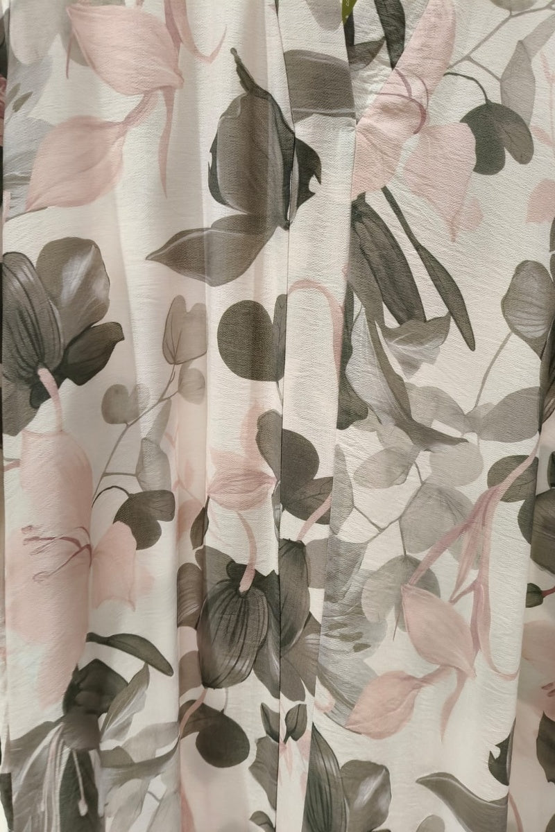 Robe longue imprimée fleurie avec ceinture