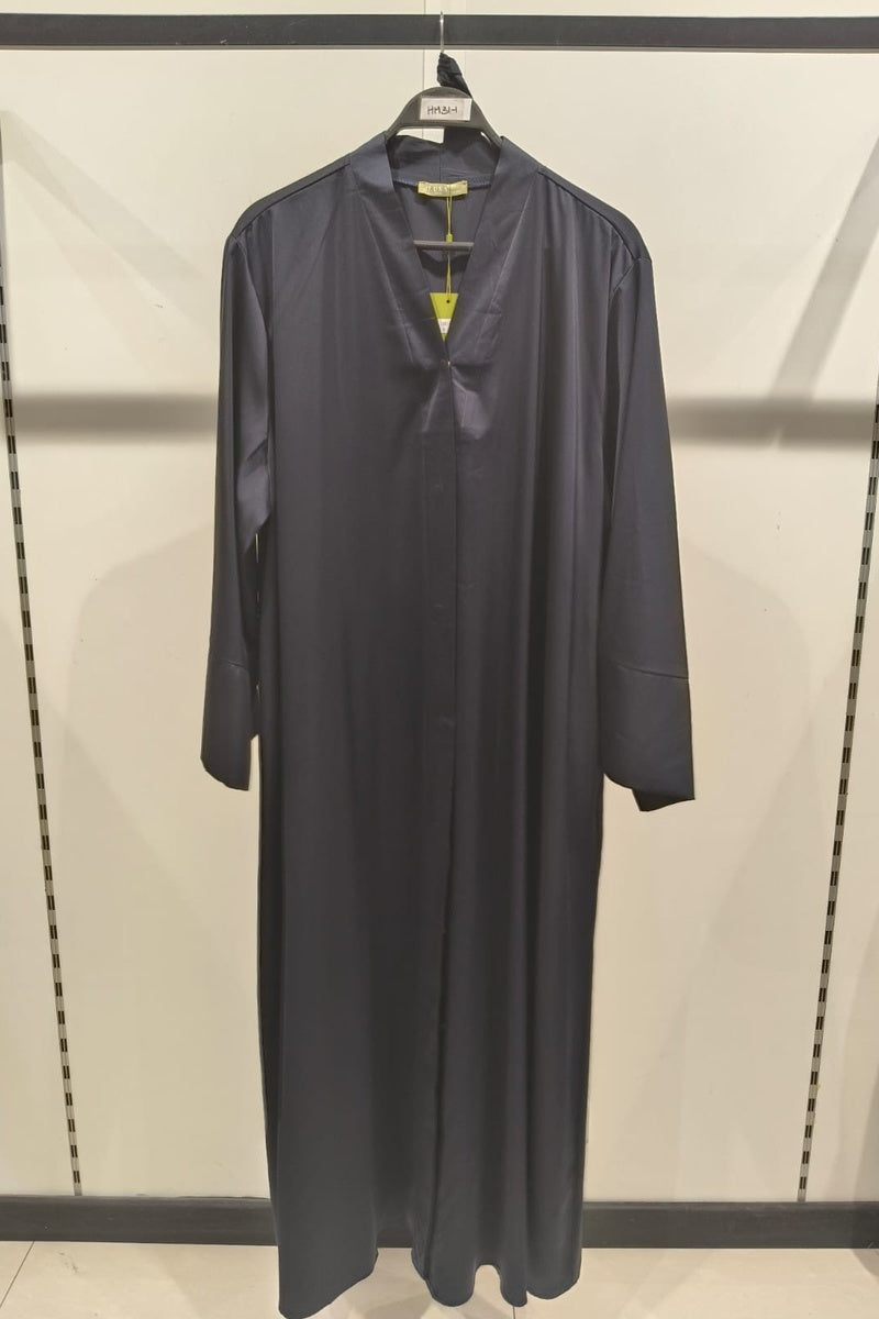 Abaya robe gilet longue premium unie avec ceinture et poches