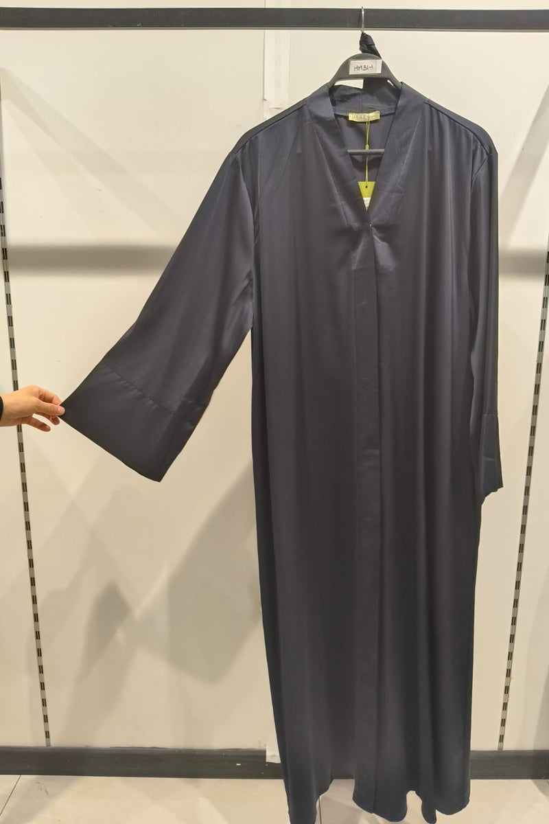 Abaya robe gilet longue premium unie avec ceinture et poches