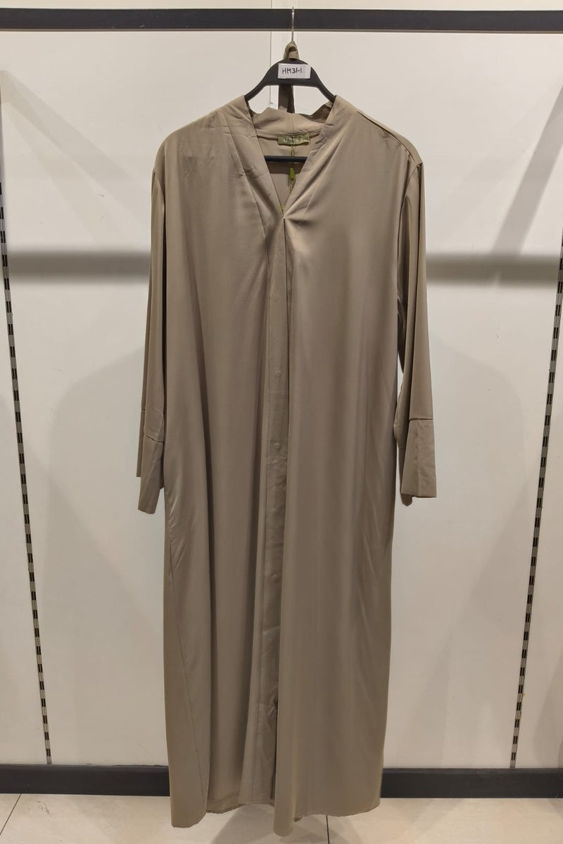 Abaya robe gilet longue premium unie avec ceinture et poches