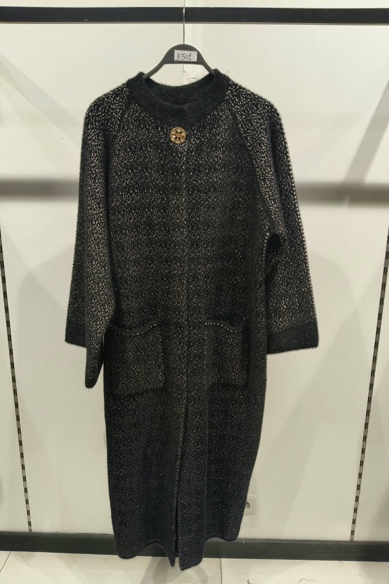 Manteau en maille tecturé