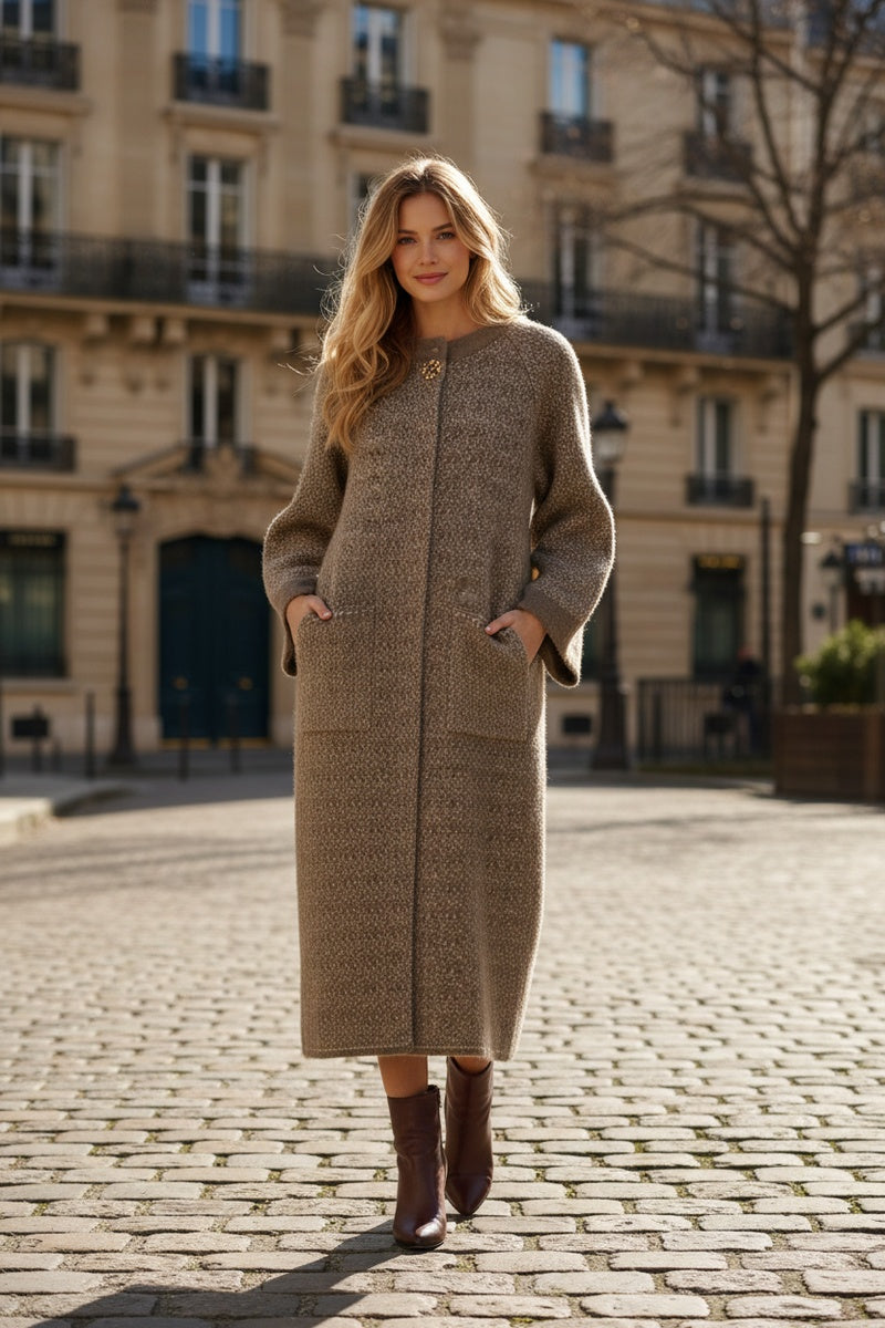 Manteau en maille tecturé