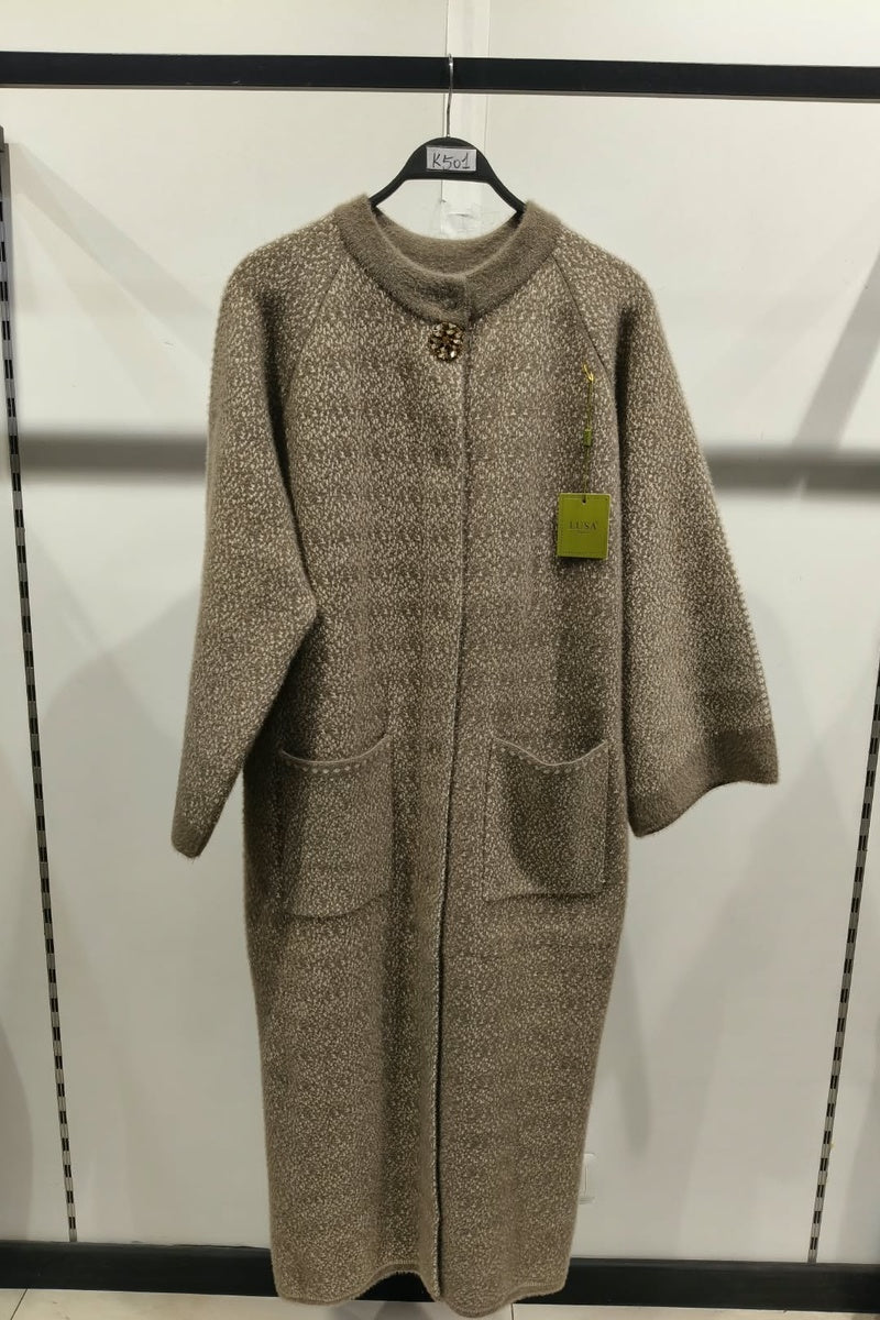 Manteau en maille tecturé